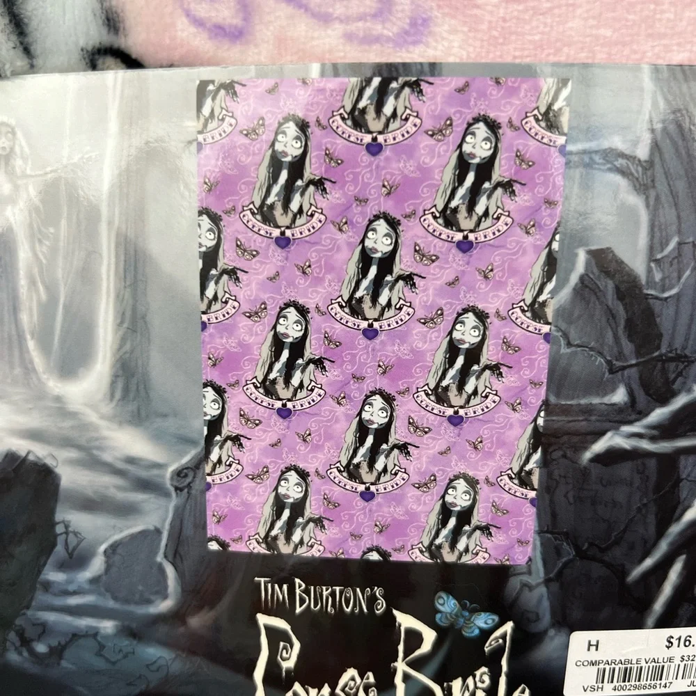 NWT Corpse Bride Valentines Day Halloween Plush Graphic Throw Blanket 50 x 70